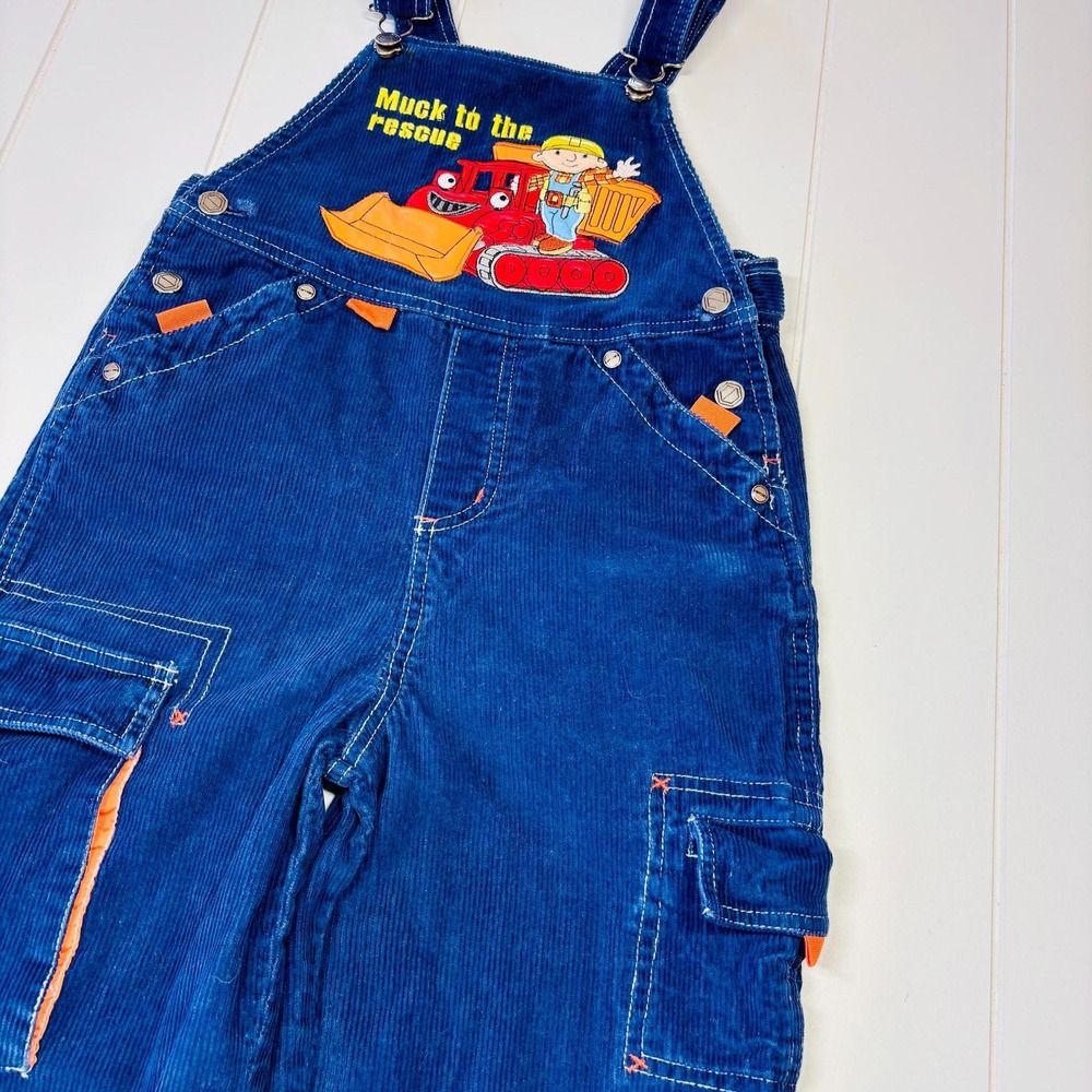 Vintage Bob the Builder Construction Navy Blue Overalls, Size Kids 7 - Picture 4 of 14